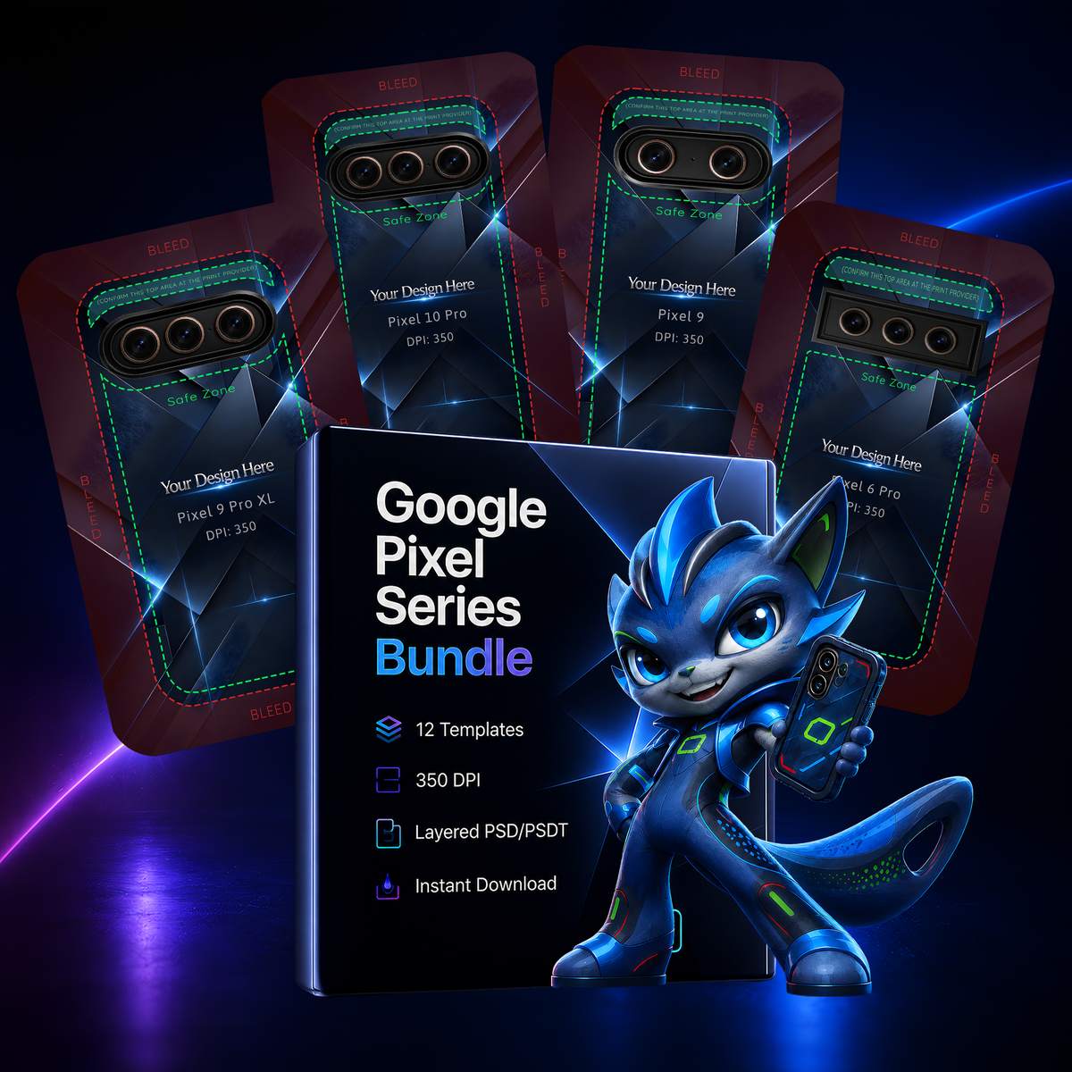 Google Pixel Series phone case template collection preview