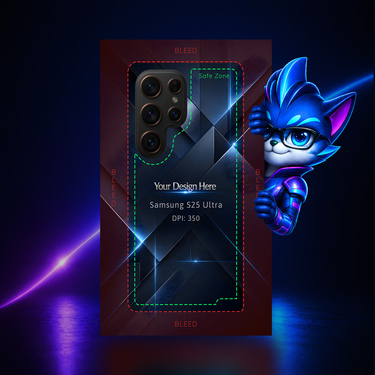 Samsung Galaxy S25 Ultra Photoshop phone case template preview