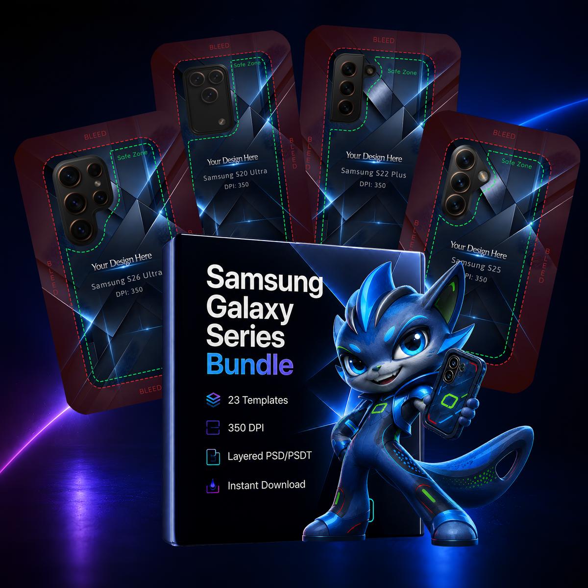 Samsung Galaxy Series phone case template collection preview
